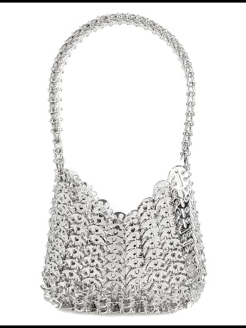 Metallic Disc Evening Handbag Wristlet Party Clutch Top Handle Bag